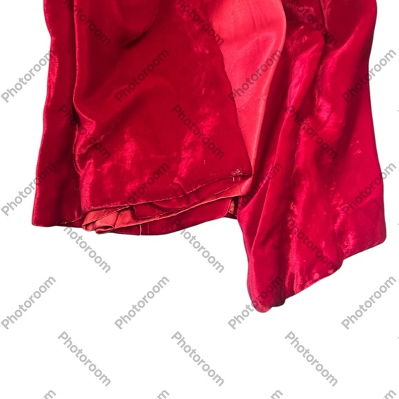 Vintage real velvet material women's dressy deep red coat - Picture 8 of 11